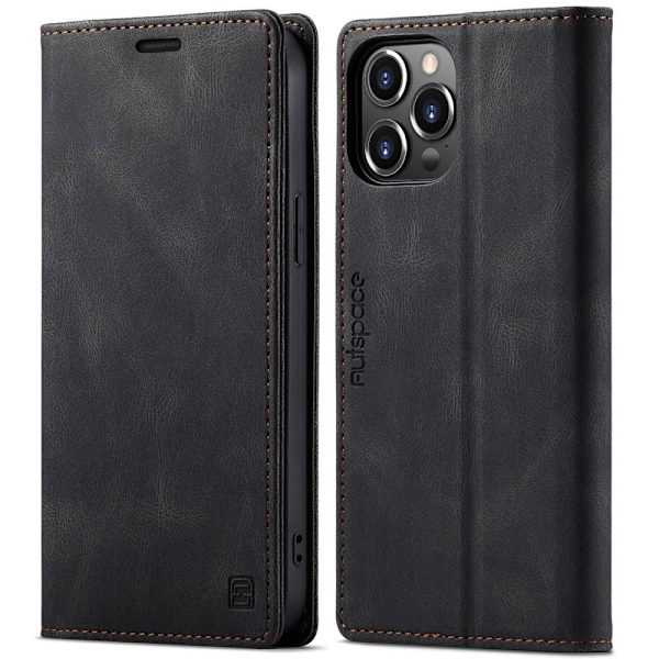 AUTSPACE A01 Lommebok-deksel iPhone 13 Pro - Svart Black