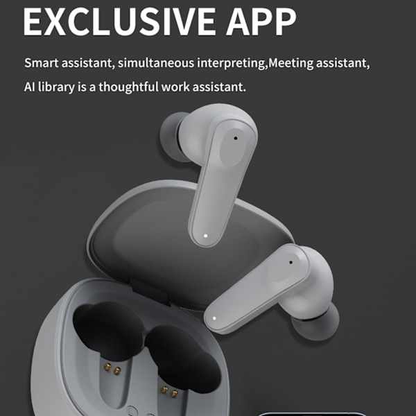 Bluetooth-hodetelefoner AI Smart Multi-Language Oversettelsesoversetter - Svart Black