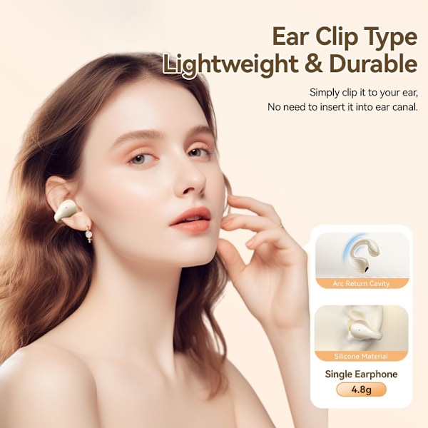 ESSAGER Bluetooth Headset Langattomat kuulokkeet Hienkestävät - beige Beige