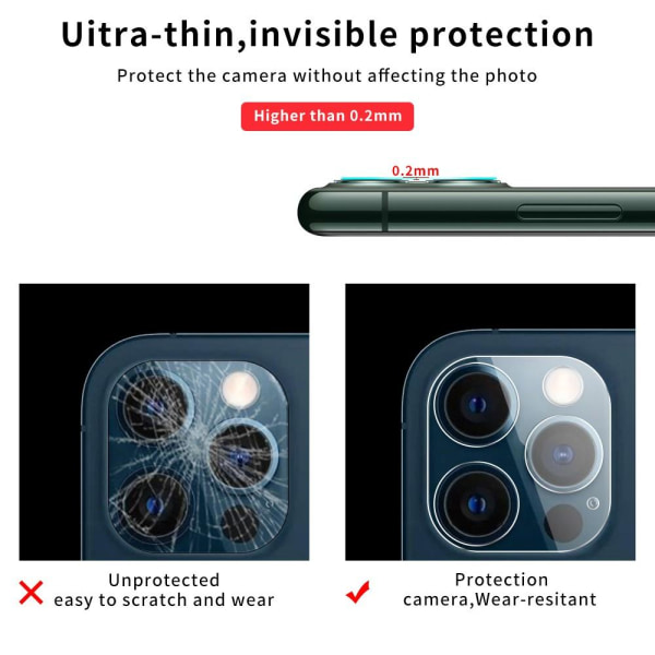 Skyddande härdat glas till Kamera lins till iPhone 12 Pro Max Transparent
