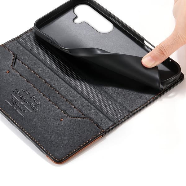DIERFENG För Samsung Galaxy S26 Plånboksfodral RFID Skydd Stativ - Svart Svart