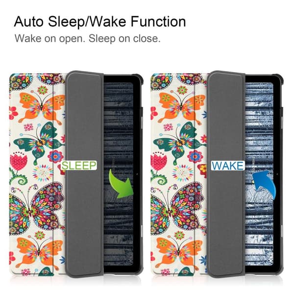Nokia T21 Trifold Stand Sleep Wake Tabletcover - etui - Sommerfugle Multicolor