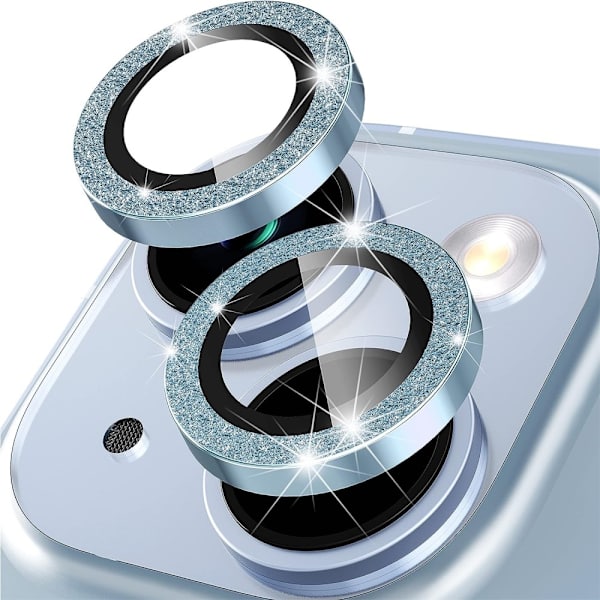 iPhone 15 / 15 Plus Ring Circle Lens - elokuvasetti Glitter Blue
