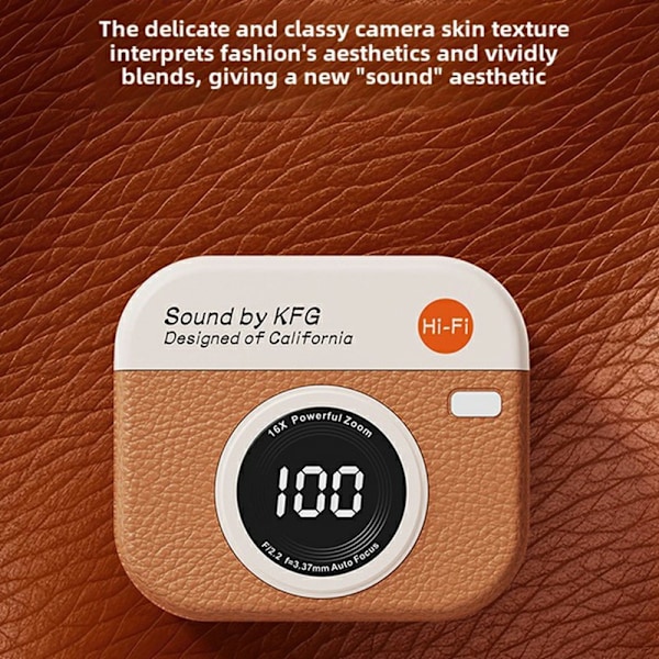 Retro Kameradesign Bluetooth hörlurar Brusreducering In-Ear Hörlurar - Brun Brun