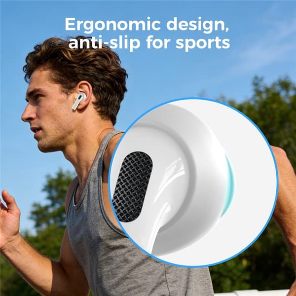 1 par för AirPods 4 öronproppar silikon halkfria ljudisolerande öronskydd Vit