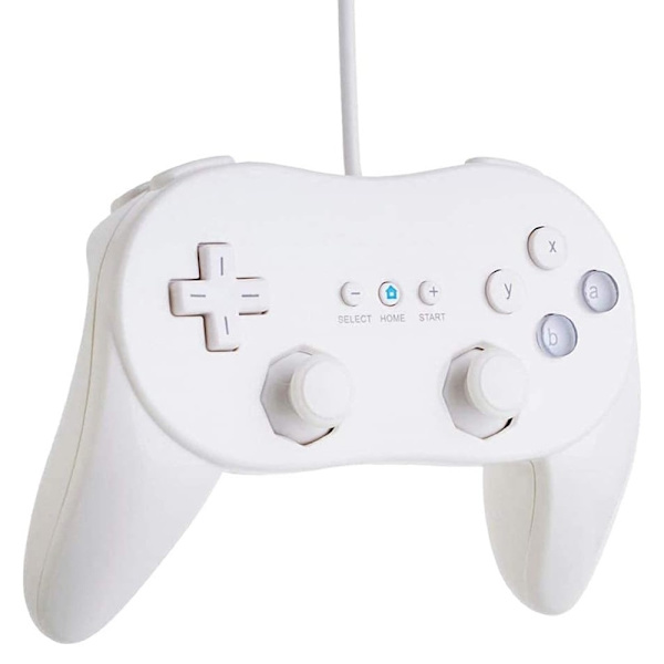 Gamepad kompatibel med Nintendo Wii,Wii U Handkontroll 1,1 m kabel - Vit Vit