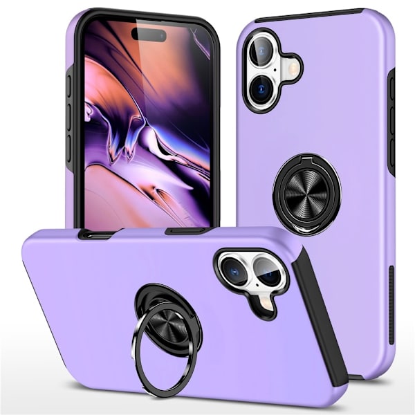 For iPhone 17 Hybrid-deksel med Fingerring Purple