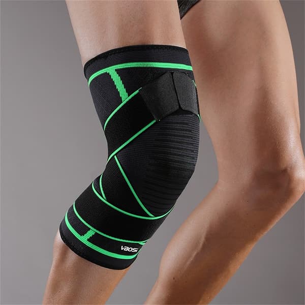 1 st. Elastisk stabilt Stöd Knä Knästöd Knäskydd Patella Värme - M Grön