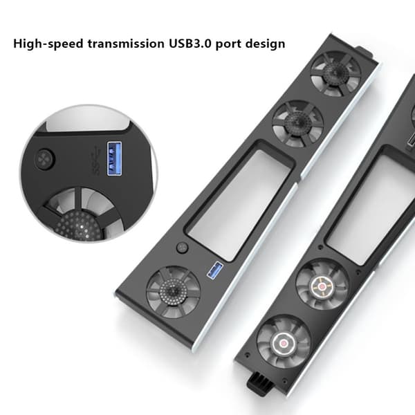 HONSON bakre kjølefan for Playstation 5 PS5 Slim-konsoll Black
