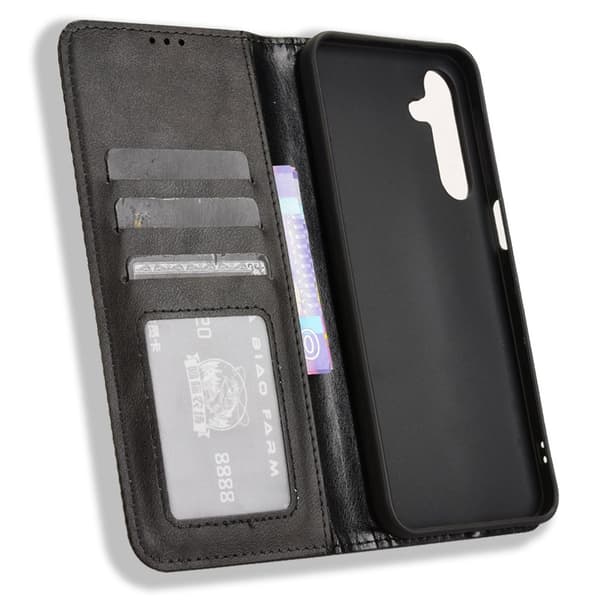 Wallet Stand Flip - telefonetui til Samsung Galaxy A16 5G / A16 4G - Sort Black