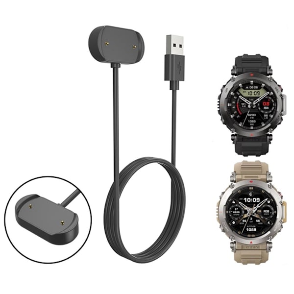 För Huami Amazfit T-rex Ultra Laddare Docka Svart