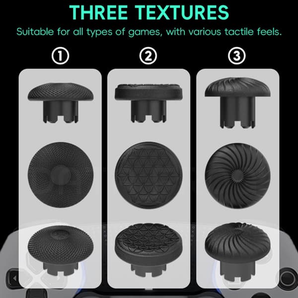 DATA FROG 8 stk./sæt Thumbstick Caps til PS5 PS4 XBOX Nintendo Switch Controller Black