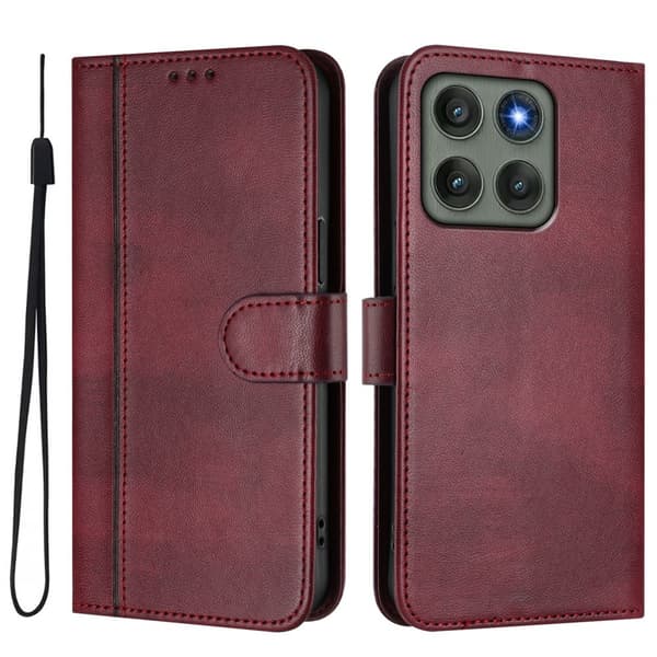 Til Motorola Edge 60 Pro 5G Etui Pung Stand Retrostruktur Red