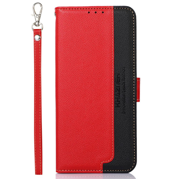 KHAZNEH telefoncover til iPhone 15 Plus - rød/sort Red