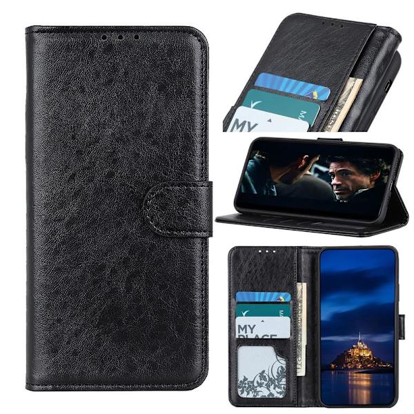 Crazy Horse Pung Standetui til Samsung Galaxy A21s - Sort Black
