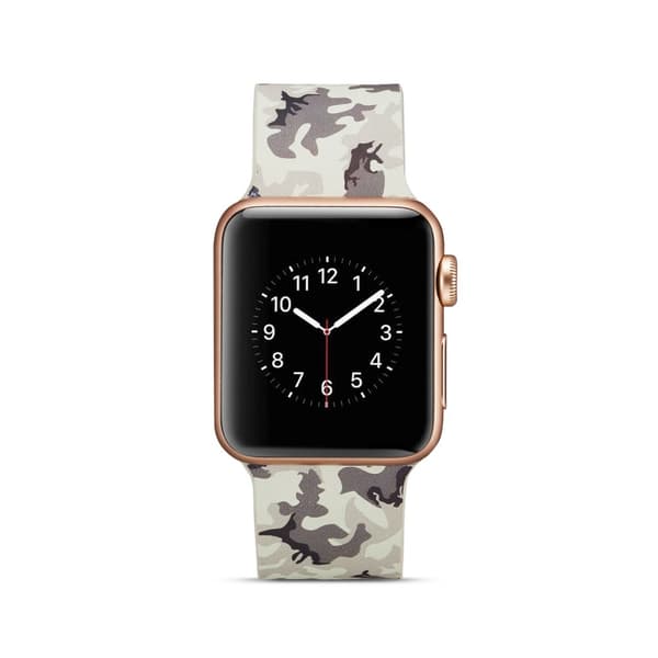 Silikon klokkerem til Apple Watch 4 44mm, 3/2/1 42mm - grå kamuflasje Multicolor