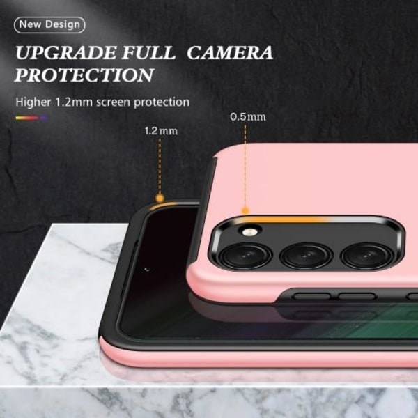 Samsung Galaxy S23 Sormirengas Sivutuen Hybridikotelo - Ruusukul Pink gold