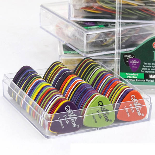 24stk Plectrums med boks for elektriske og akustiske gitarer Multicolor