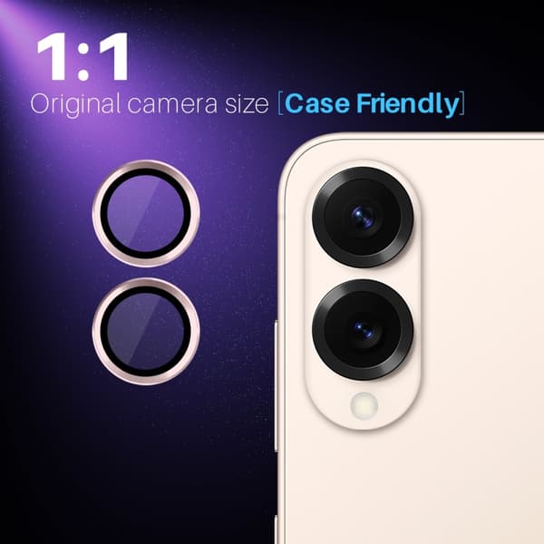 NORTHJO för Samsung Galaxy S25 Edge Härdat Glas Kameralinsskydd Rosa