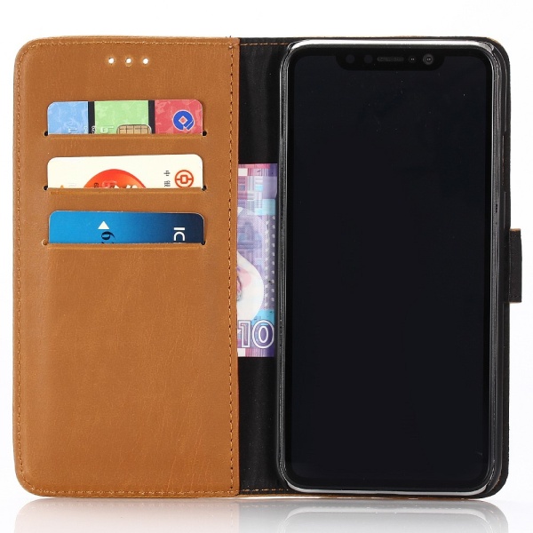 Retro Wallet Mobile Phone Case for iPhone XS Max - Brown Brown