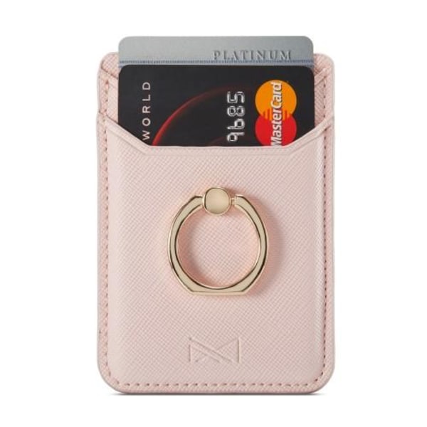 MUXMA Kortholder Ringstativ RFID - blokerende klæbende kreditkortslot - lyserød Pink