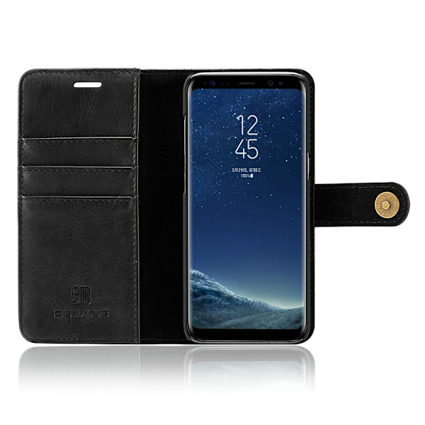 DG.MING Samsung Galaxy S8 Split Läder Plånboksfodral - Svart Black