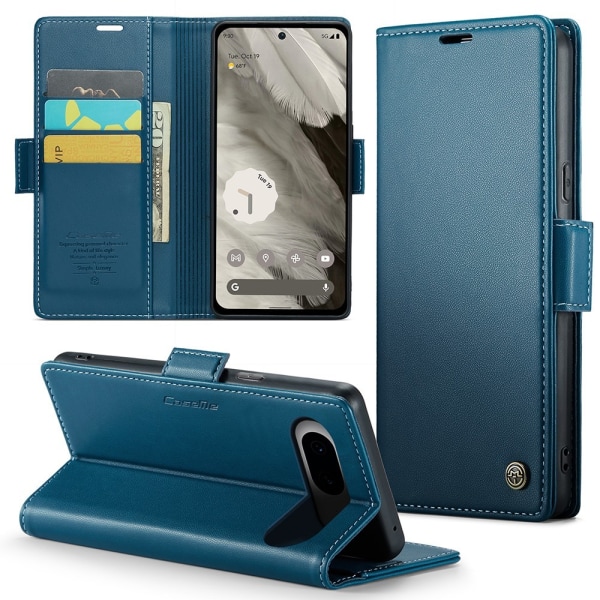 CASEME Retro Lompakkokotelo Pixel 8 Blue