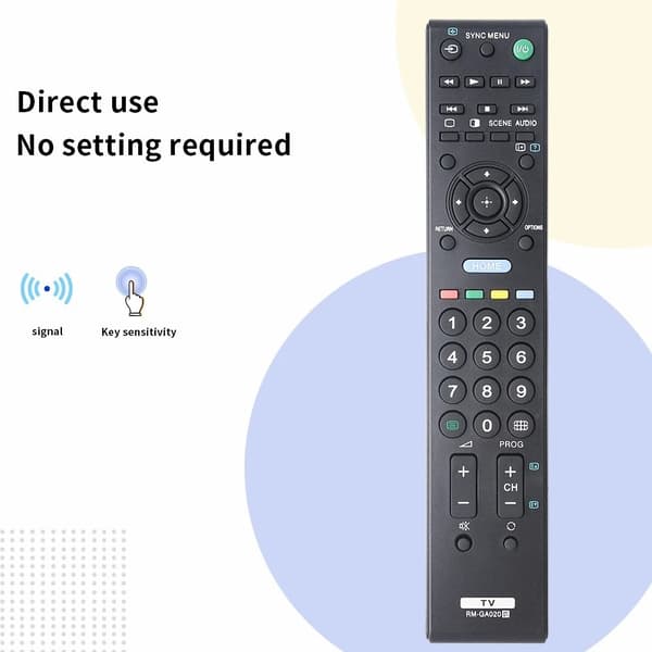 Fjernkontrollerstatning for RM-GA020 For Sony TV Black
