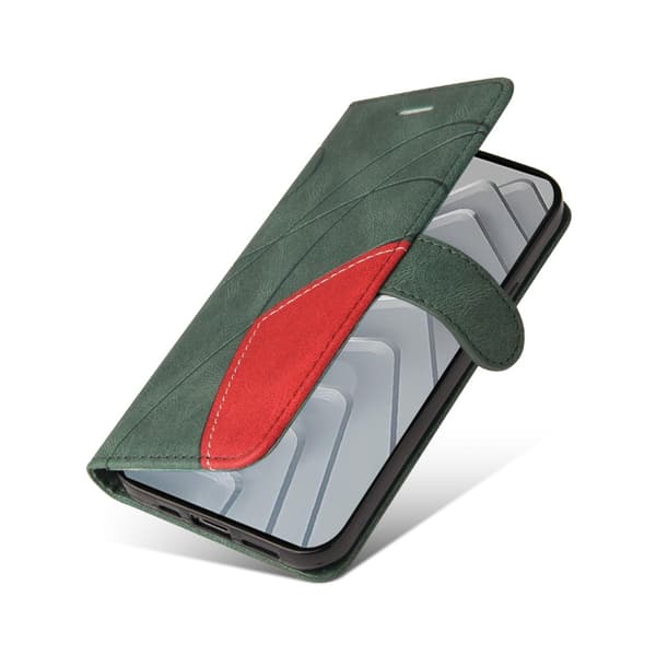 Til Xiaomi Redmi Note 14 4G KT-serie-1 dobbeltfarve tegnebog Green