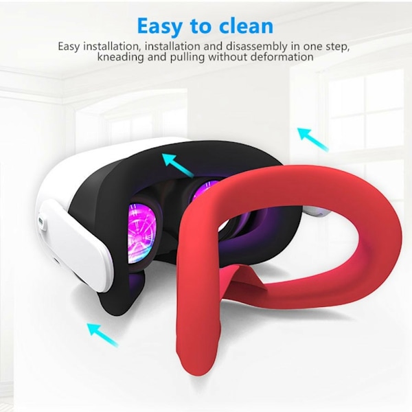 För Meta Quest 3S VR Silikonfodral Anti-Sweat Face Pad Skyddsöverdrag - Blå Blå