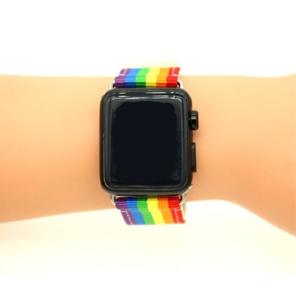 Nylonrem til Apple Watch 3/2/1 38mm - Pride Multicolor