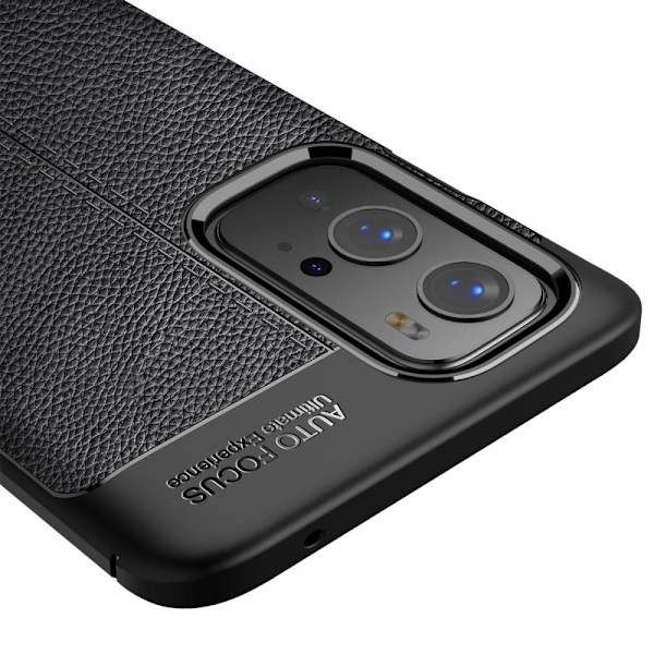 OnePlus 9 Pro TPU-skal Litchi Grain Svart