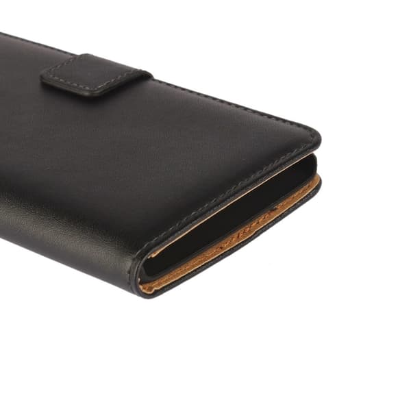 Huawei Mate S Wallet Genuine Split Leather Suojakuori Black