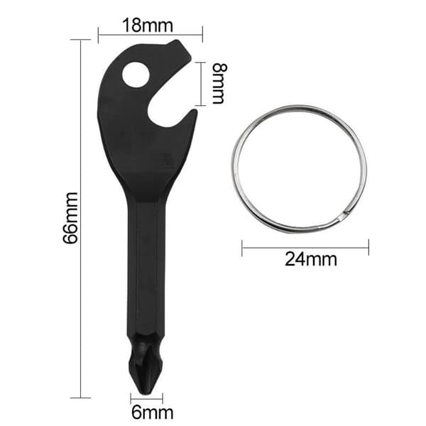 Bærbar flaskeåbner Key Design Mini Phillips skruetrækker Black one size