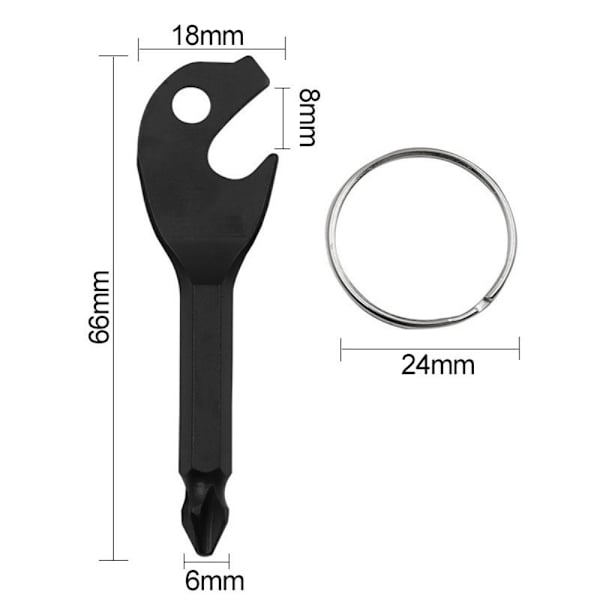 Kannettava pullonavaaja Key Design Mini Phillips - ruuvimeisseli Black one size