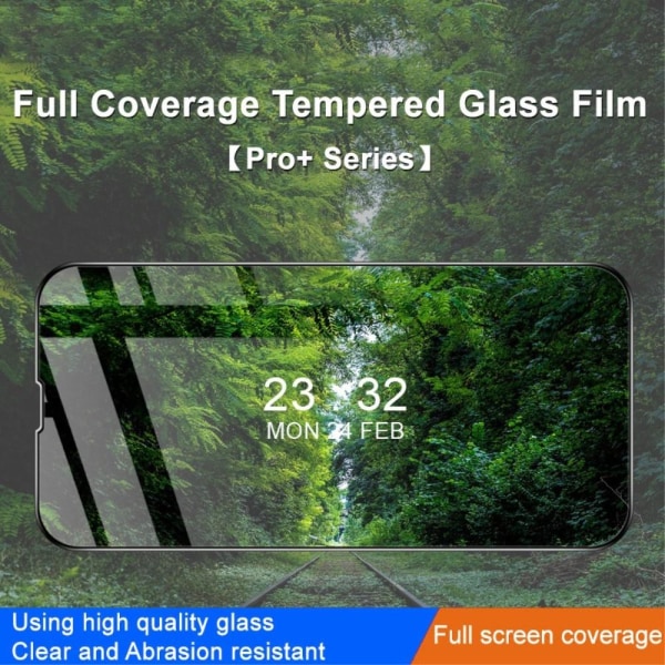 iPhone 14 Plus IMAK Pro+ fuld dækning hærdet glas sort ramme Transparent