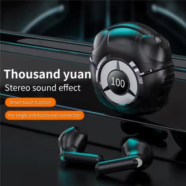 Trådløse Hodetelefoner Semi-In-Ear Støydempende HiFi Stereolyd Bluetooth - Svart Black