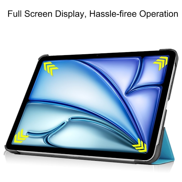 Till iPad Air 11 (2024) Slim fit tri-fold fodral - LjusBlå Ljusblå