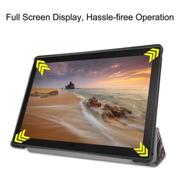 Trifoldbart cover til Lenovo Tab E10 - engelske tegn Multicolor