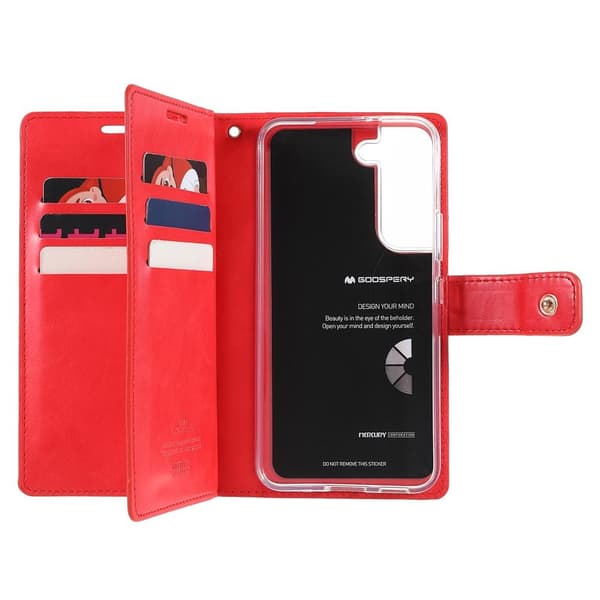 Samsung Galaxy S22+ MERCURY GOOSPERY Mansoor Lompakkokotelo - Punainen Red
