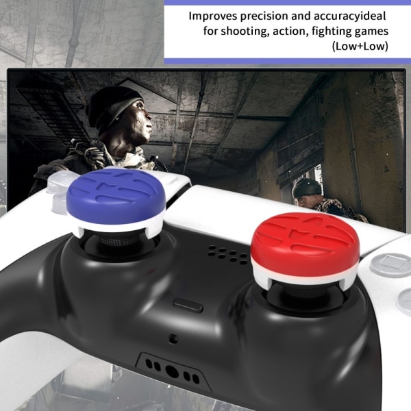8 kpl PS5 / PS4 / Switch Pro -ohjaimen rocker-nappien korkeat ja matalat hatut, Rocker Elevated Cap Multicolor