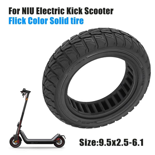 Til Niu Elektrisk Scooter 9,5*2,5 - 6,1 Gummidæk Black
