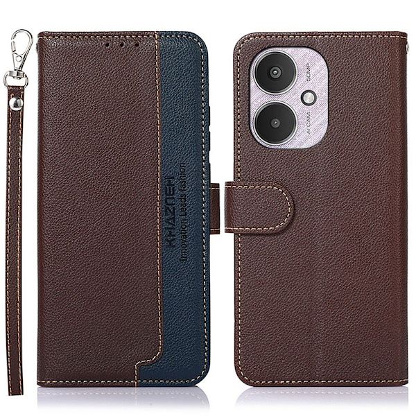 KHAZNEH Pung etui til Xiaomi Redmi 13C - Brun-blå Brown