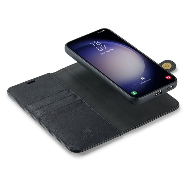 DG.MING til Samsung Galaxy S25+ aftageligt 2-i-1 tegnebogsdæksel Black