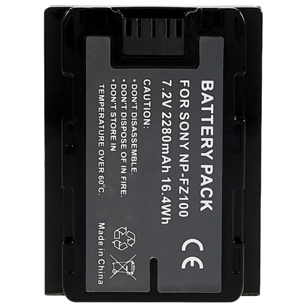 NP-FZ100 batteri til Sony A7M3/A7R3/A7R111/ILCE-9/A6600/A9M2 osv Black