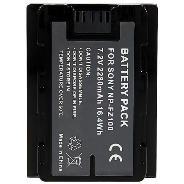 NP-FZ100 Batteri till Sony A7M3 / A7R3 / A7R111 / ILCE-9 / A6600 Svart