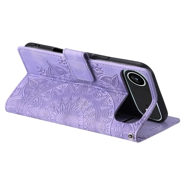 For iPhone Air Stativdeksel Totem Lommebokdeksel Purple