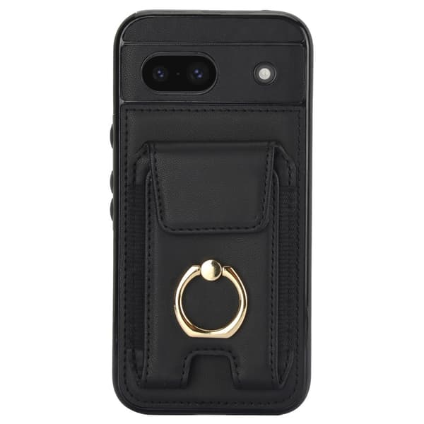 För Google Pixel 8a Kickstand Case Telefonfodral med Kortfack - Svart Svart