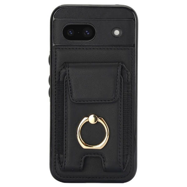 Google Pixel 8a Kickstand Case Puhelimen Suojakotelo Korttipaikoilla Black