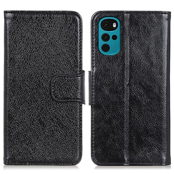 Nappa Texture Split Pung Cover til Motorola Moto G22/Moto E32s 4G - Sort Black